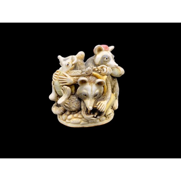 Harmony Kingdom Rocky's Raider Trinket Box 1997 Racoons & Turtles Vintage EUC - Picture 3 of 7